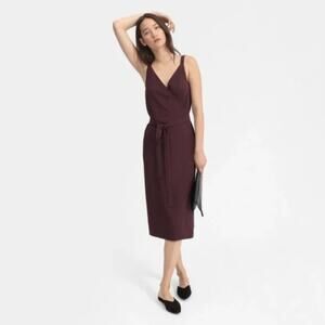 Everlane Japanese GoWeave Tank Wrap Dress in Plum